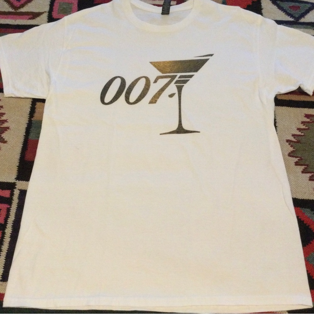 007 Martini Logo Men's White Graphic T-Shirt